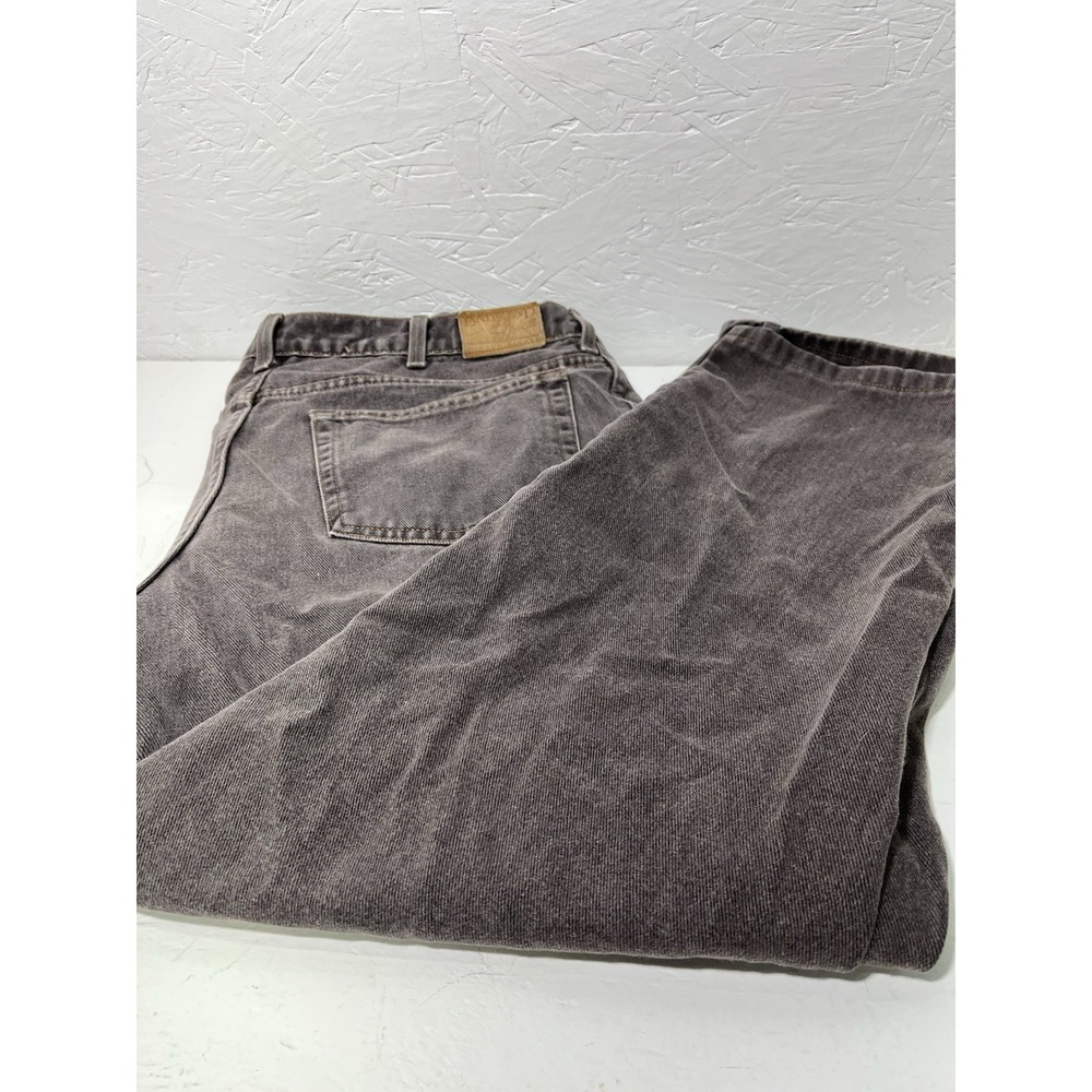 Vintage Lands End USA Made Mens Size 38x28 Gray Straight Leg Denim Jeans